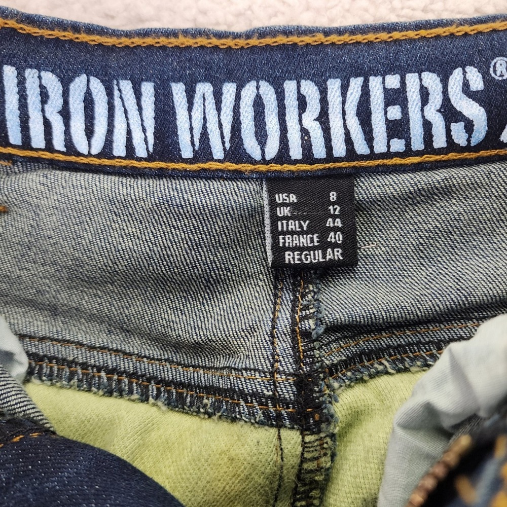 BiLT Iron Workers Jeans Womens 8 Blue Aramid fiber Lined Motorcycle Knee Pads - Picture 5 of 9